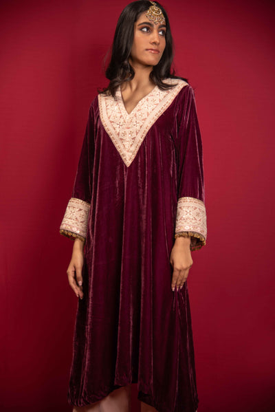 VELVET KURTA SET