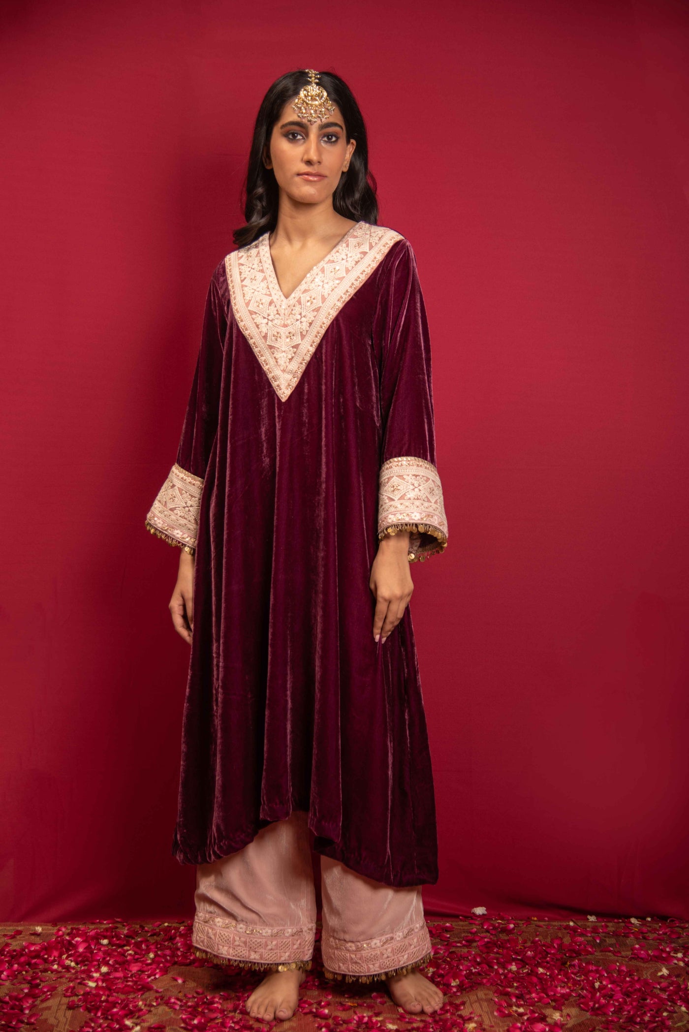 VELVET KURTA SET