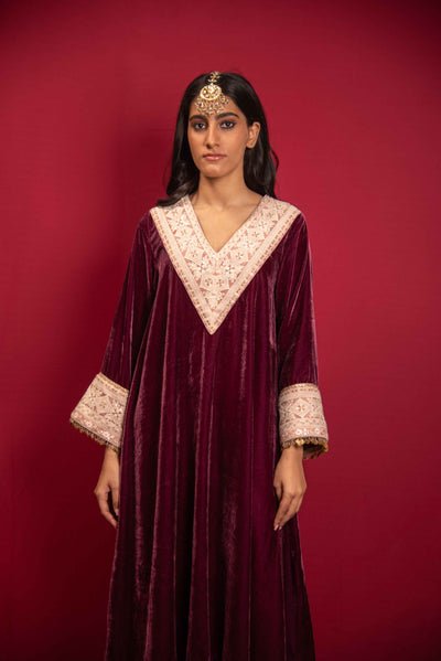 VELVET KURTA SET